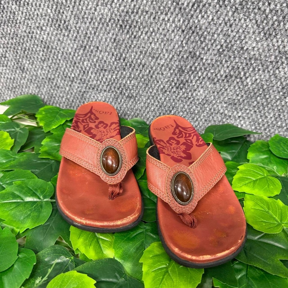 Taos Leather Gemstone Thong Sandals